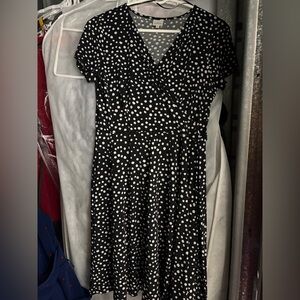 Kaileigh black and White Polka Dot dress